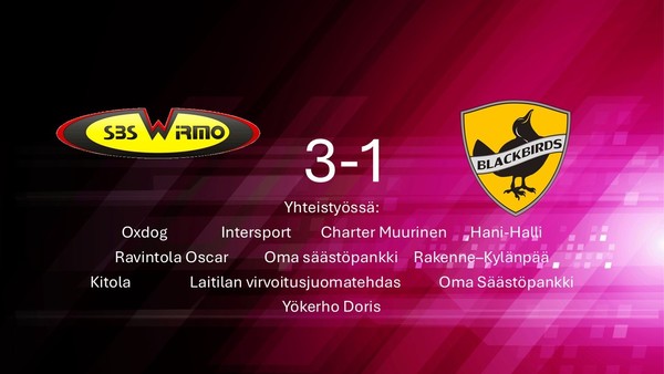 Kolme pistettä sarjanousijalta