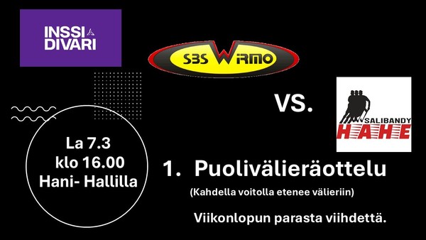 Play off -ottelut käynnistyvät 1.puolivälieräottelulla 