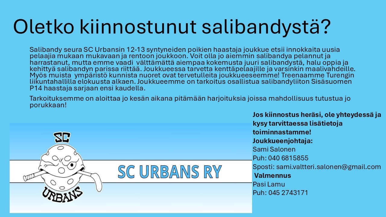 Pelaajahaku 2012-2013 salibandyjoukkueeseen
