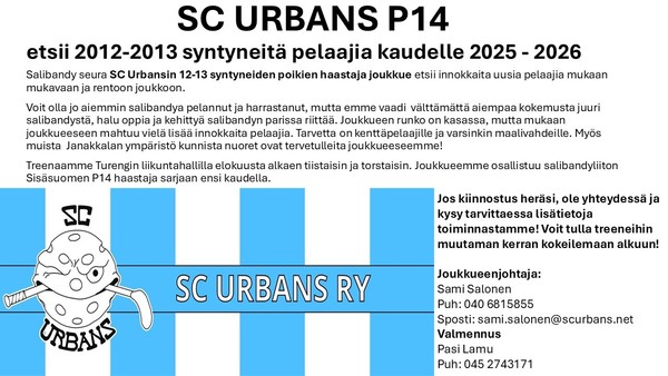 Pelaajahaku 2012-2013 salibandyjoukkueeseen