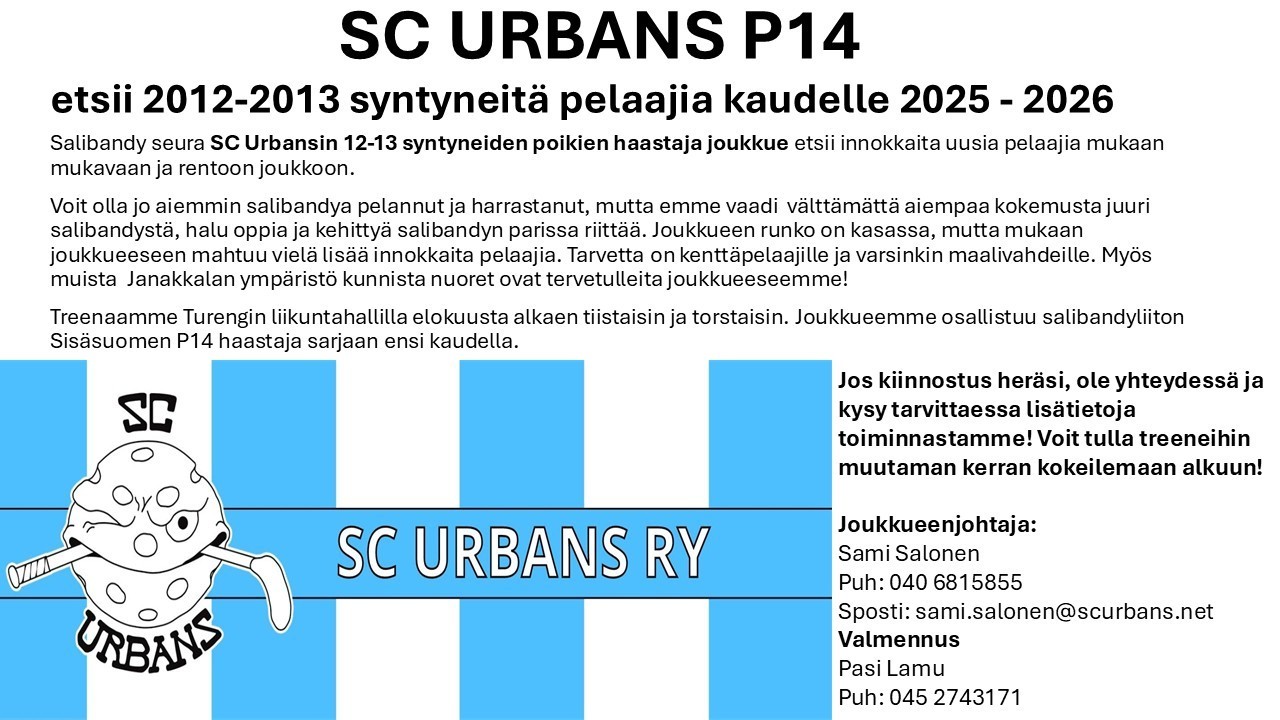 Pelaajahaku 2012-2013 salibandyjoukkueeseen