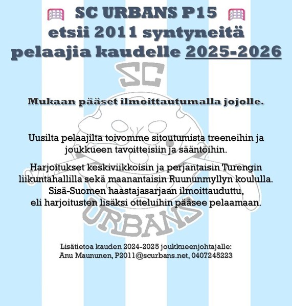 Pelaajahaku 2011 syntyneiden joukkueeseen. 