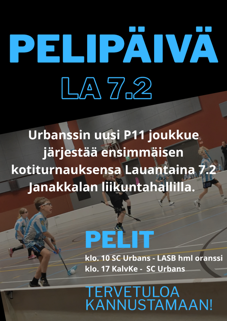 Urbanssin P11 pelaa kauden ensimmäiset kotipelit lauantaina 7.2