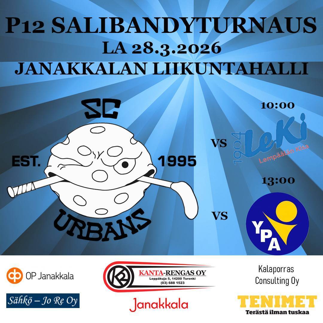 Kotiturnaus la 28.3. Janakkalan liikuntahallissa!