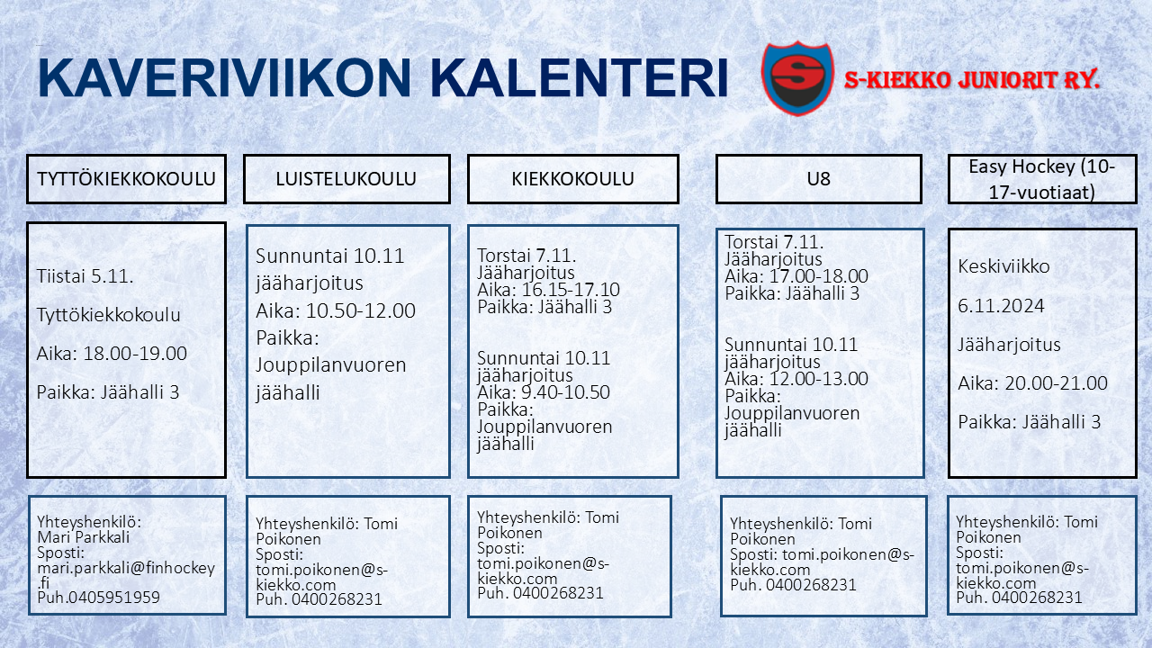 Kaveriviikko 4.-10.11.2024. Tule kokeilemaan jääkiekkoa!