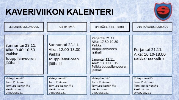 Kaveriviikko 17.-23.11.2025. Tule kokeilemaan jääkiekkoa!