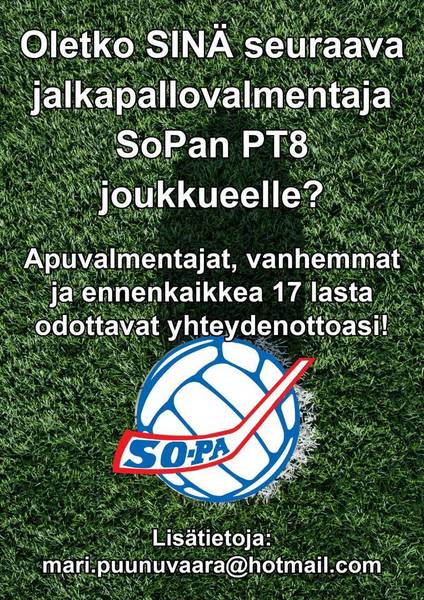 PT8 etsii valmentajaa 