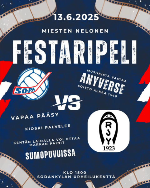 Festaripeli 13.6.2026 klo15, tervetuloa!
