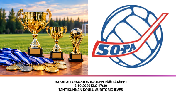 Jalkapallojaoston kauden päättäjäiset 6.10.2026 Tervetuloa! 
