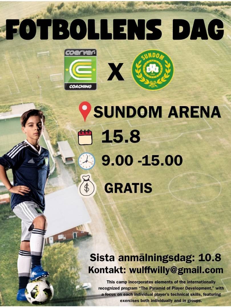 Fotbollens dag 15.8 i samarbete med Coerver