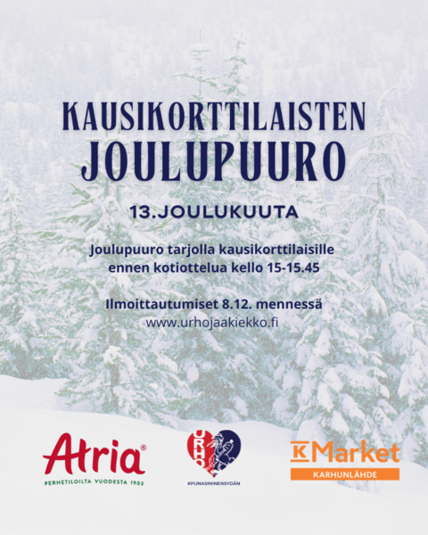 Kausikorttilaisten joulupuuro 13.12. kotiottelun yhteydessä