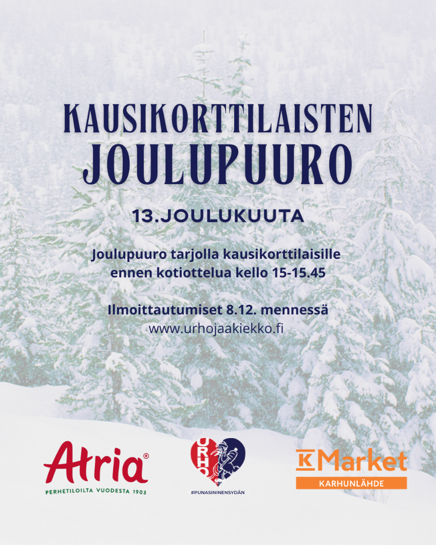 Kausikorttilaisten joulupuuro 13.12. kotiottelun yhteydessä