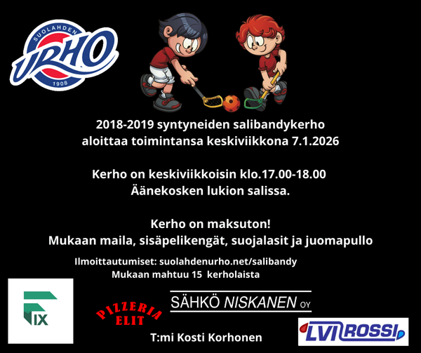 -Salibandykerho 2018-2019-syntyneille alkaa tammikuussa!