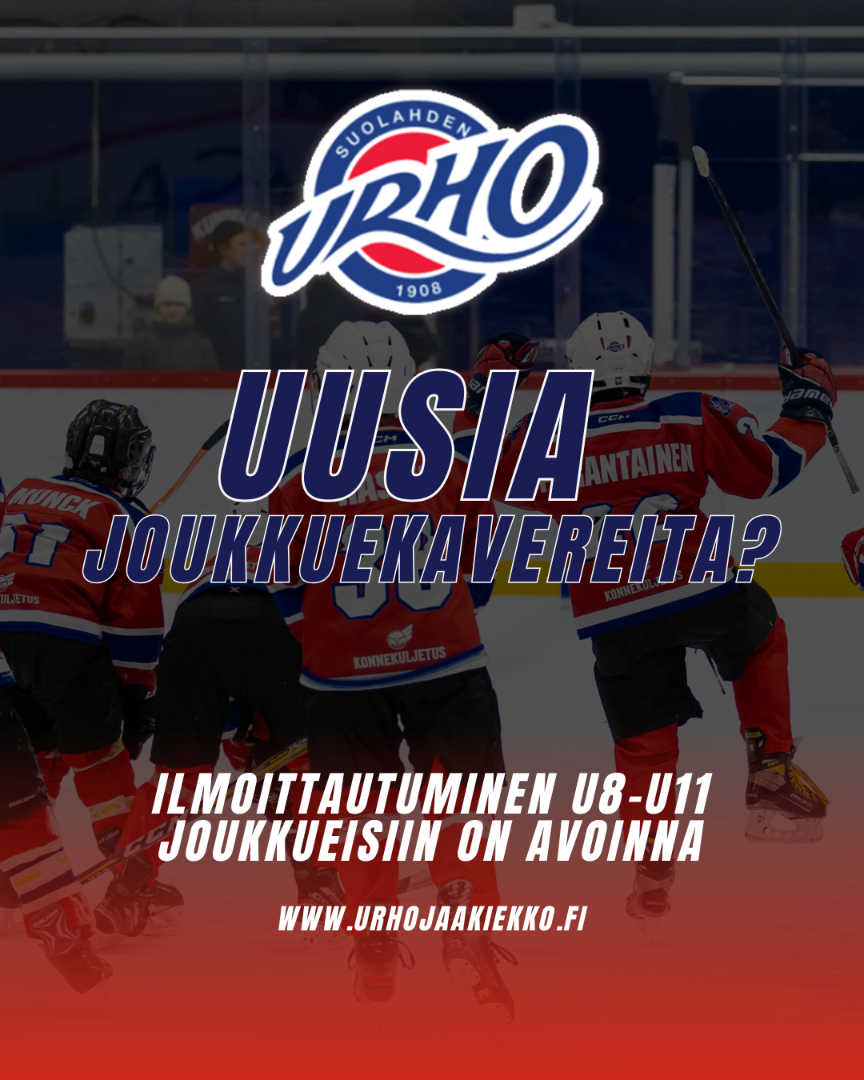 Ilmoittautuminen U8-U11 ikäluokkiin kaudelle 2026-2027