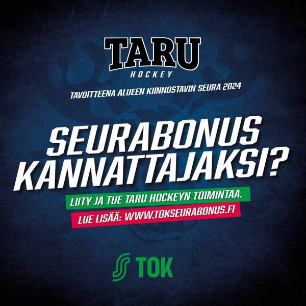 Liity TOK Seurabonus kannattajajäseneksi ja tue TarU Hockey toimintaa!
