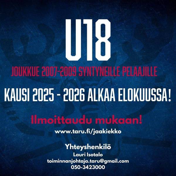 U18 joukkue kaudelle 2025 - 2026!