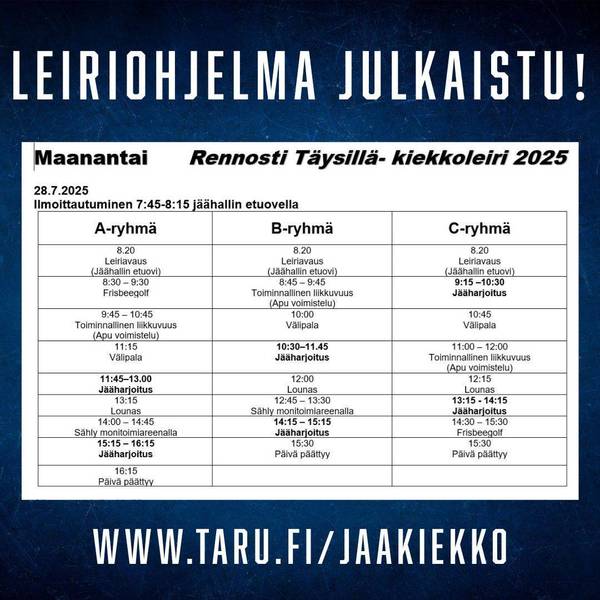 Leiriohjelma 2025