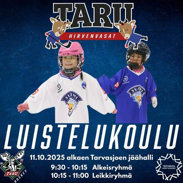 Hirvenvasojen luistelukoulu 2025-2026 info & ilmoittautuminen