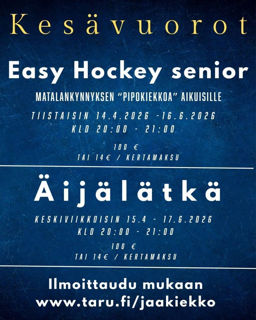 Harrastekiekon kesävuorot
