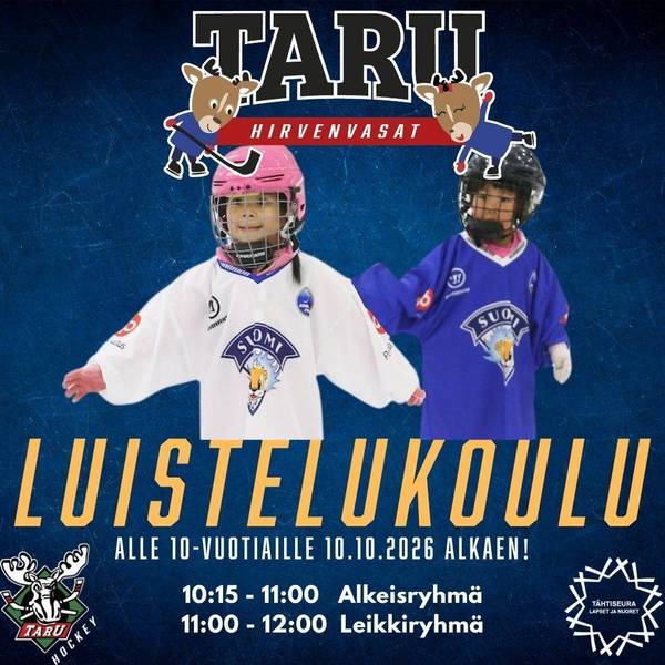 Hirvenvasojen luistelukoulu 2026-2027 info & ilmoittautuminen