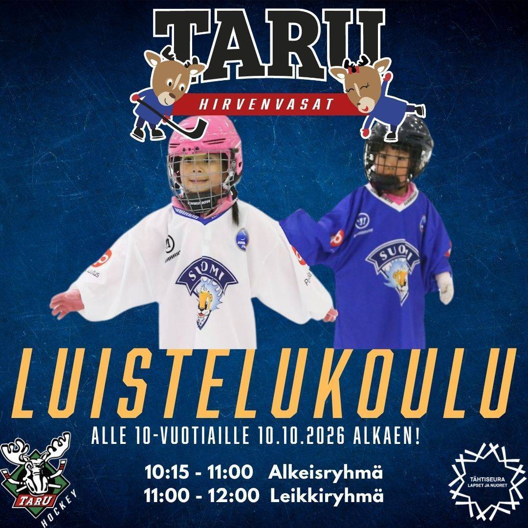 Hirvenvasojen luistelukoulu 2026-2027 info & ilmoittautuminen