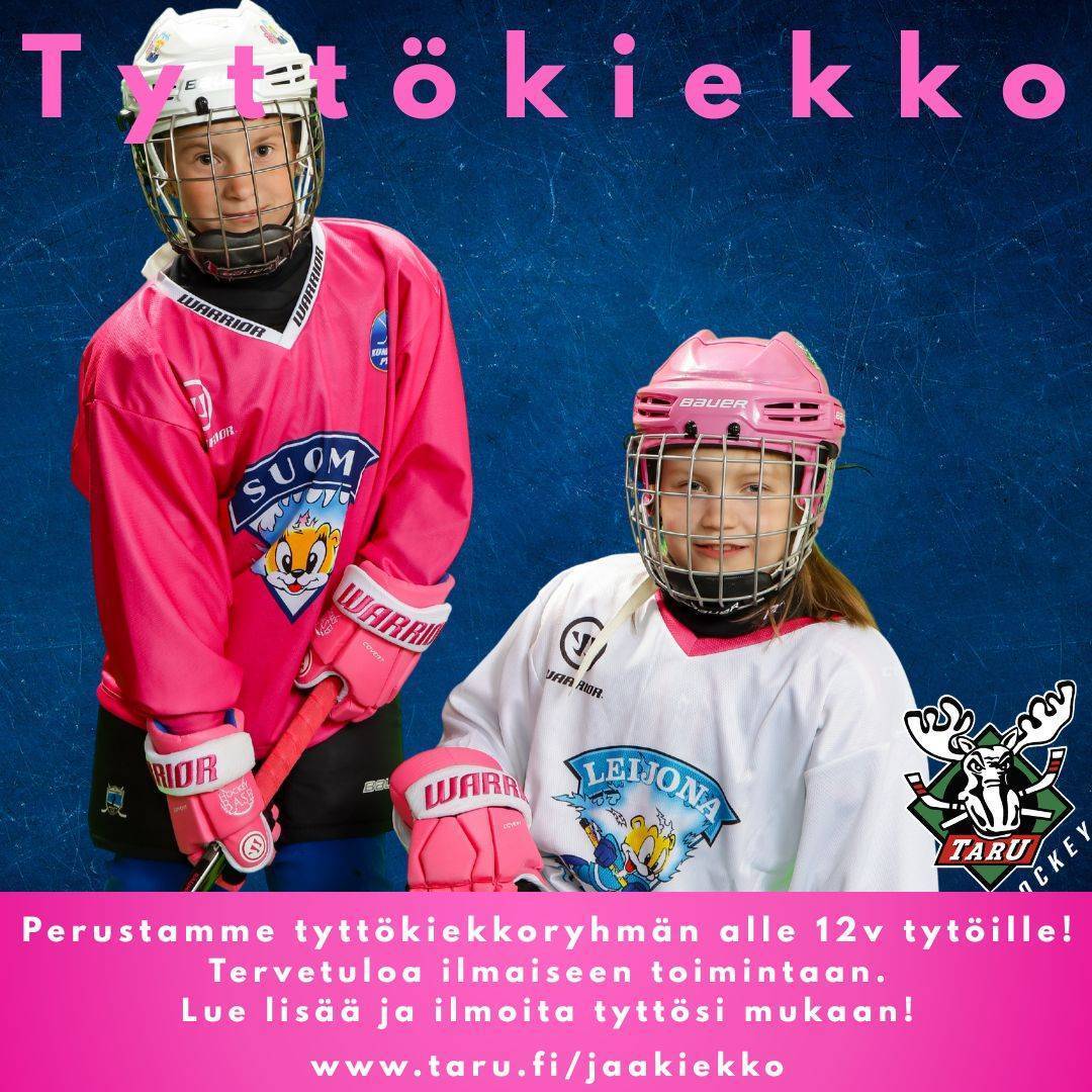 Tyttökiekkoryhmä ja tutustumisjää