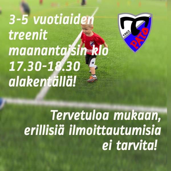 3-5 vuotiaille jalkapalloa!