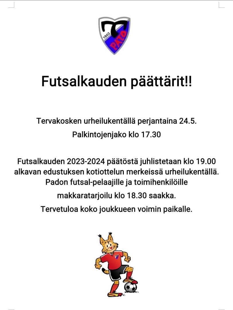 Futsalkauden 2023-2024 päättäjäiset