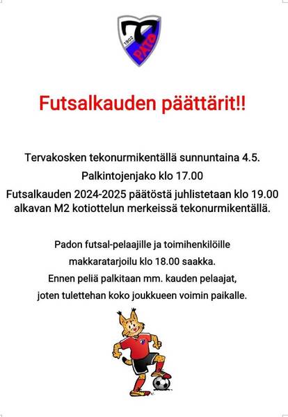 Futsalkauden päättäjäiset