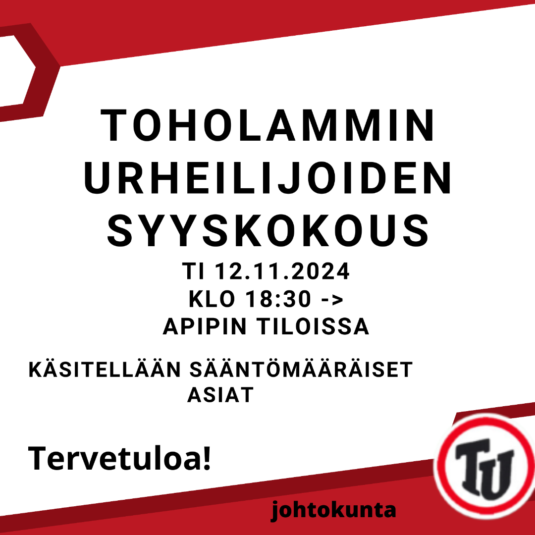 Toholammin Urheilijoiden syyskokous