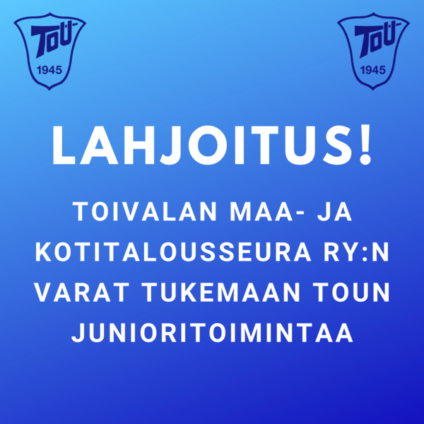 Lahjoitus Toivalan Urheilijat ry:n junioritoimintaan