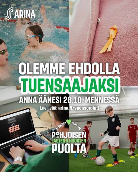 Olemme ehdolla tuen saajiksi