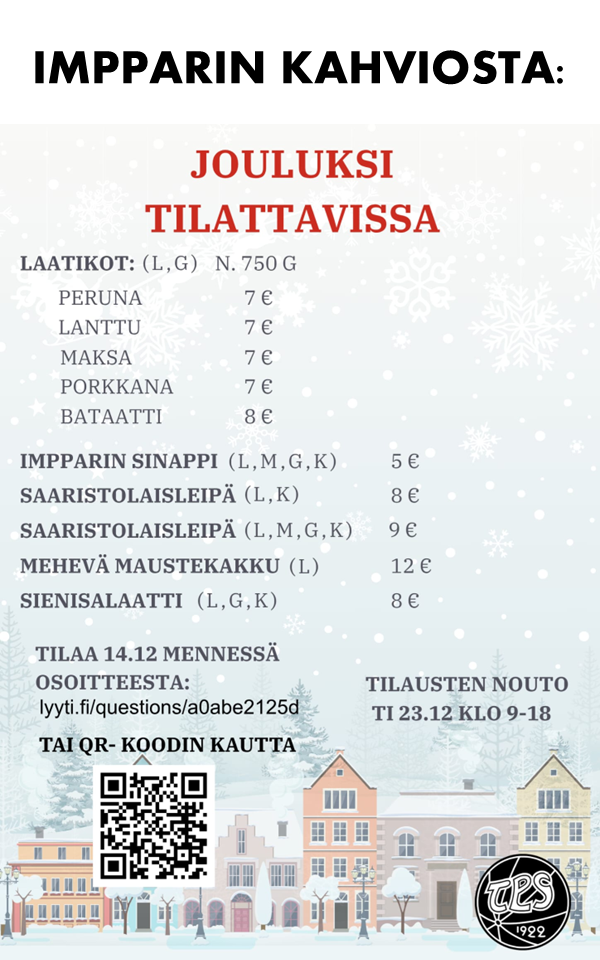 Tilaa jouluruoat Impparin kahviosta – helpota joulun kiireitä!