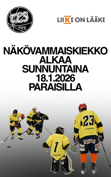 TPS Juniorijääkiekko käynnistää näkövammaiskiekon ryhmän!