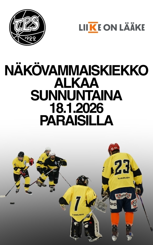 TPS Juniorijääkiekko käynnistää näkövammaiskiekon ryhmän!