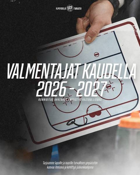 TPS:n U20–U15-joukkueiden valmennukset kaudelle 2026–2027 julkaistu