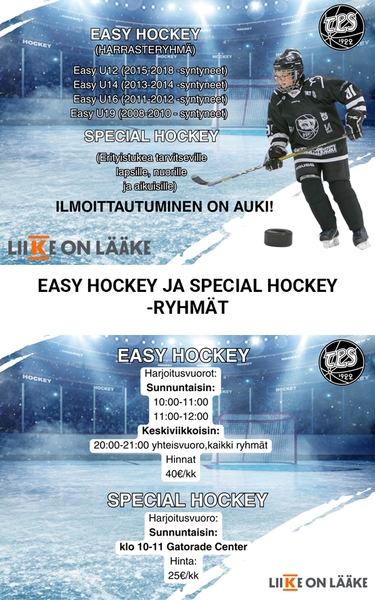 Jääkiekkoa jokaiselle, tervetuloa mukaan!