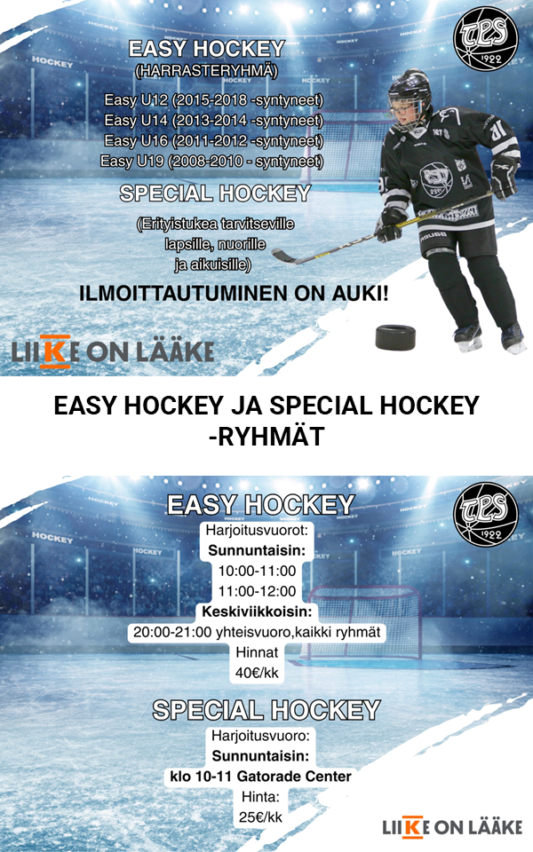 Jääkiekkoa jokaiselle, tervetuloa mukaan!