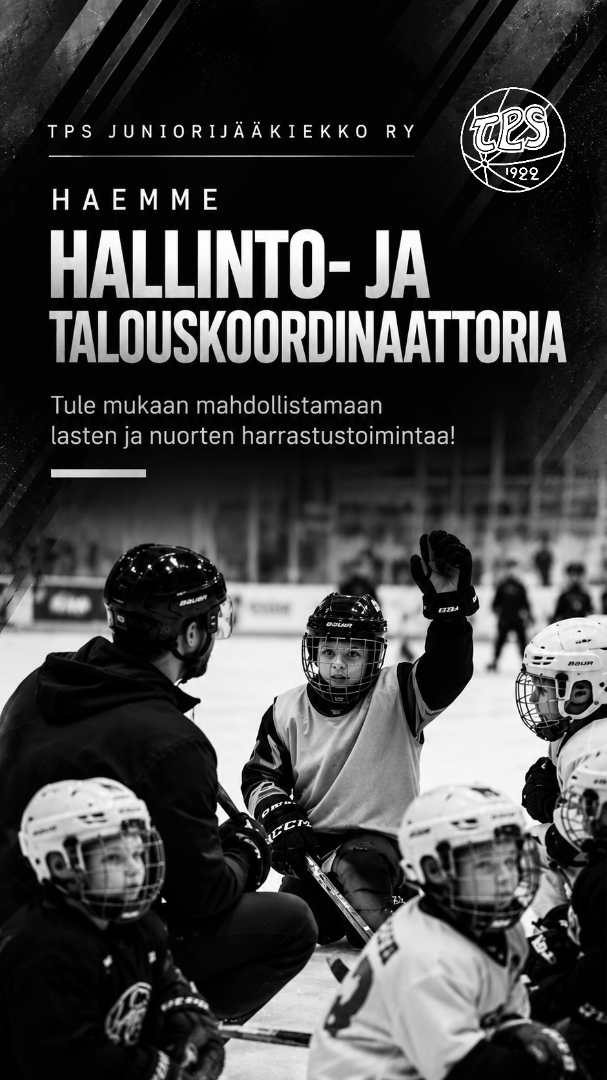 TPS Juniorijääkiekko ry hakee hallinto- ja talouskoordinaattoria