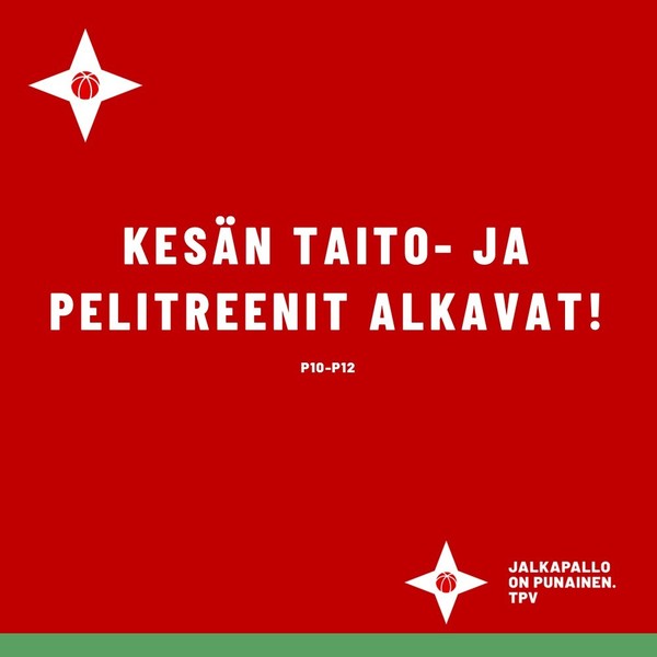 Kesän taito- ja pelitreenit alkavat 18.6.!