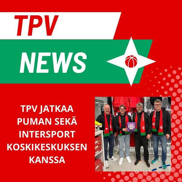 TPV jatkaa yhteistyötä PUMAn ja Intersport Koskikeskuksen kanssa