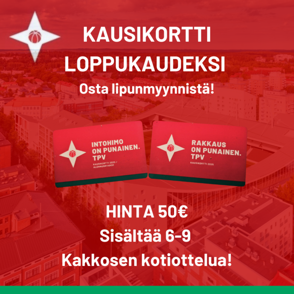 Loppukaudeksi miesten kotipeleihin viidellä kympillä!
