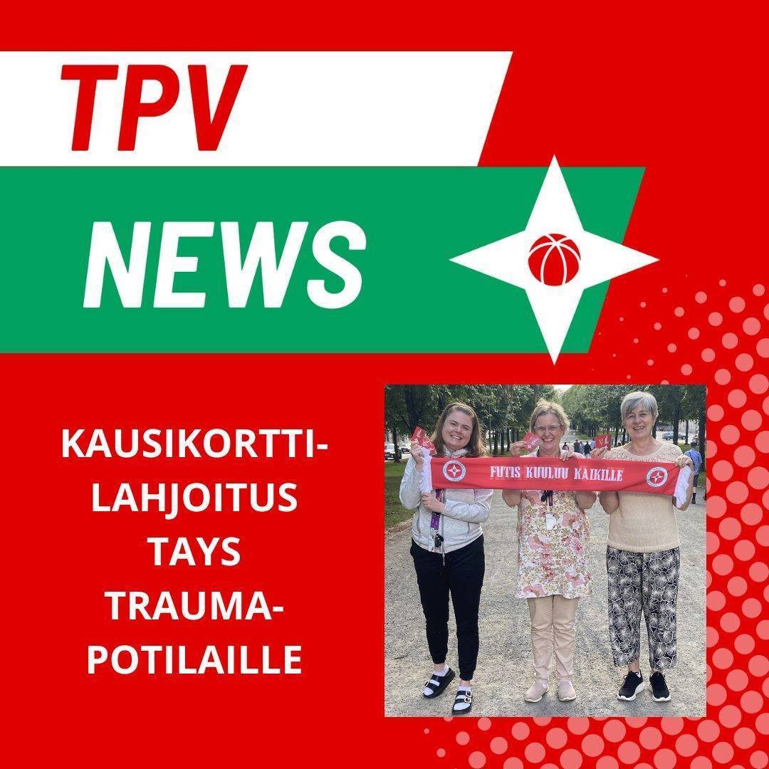 TPV lahjoitti traumapotilaille kausikortteja