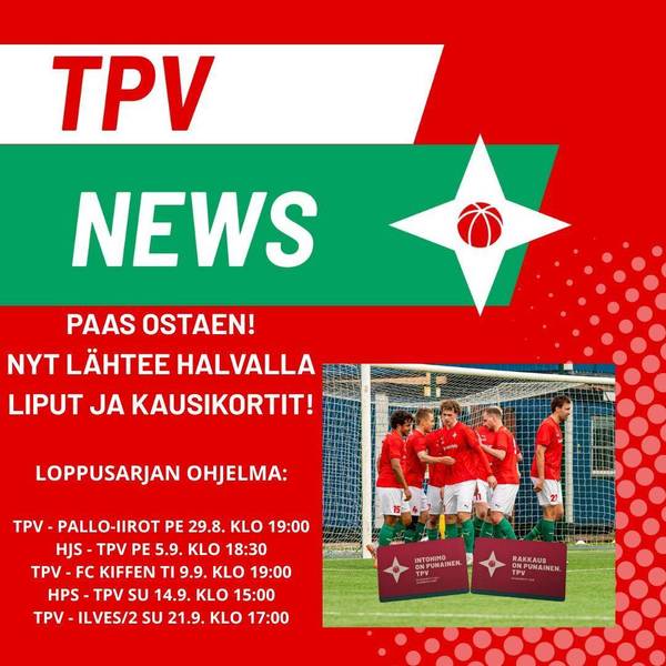 Kauden huipennus edessä – alennetut lippujen hinnat, huippuedullinen kausari!