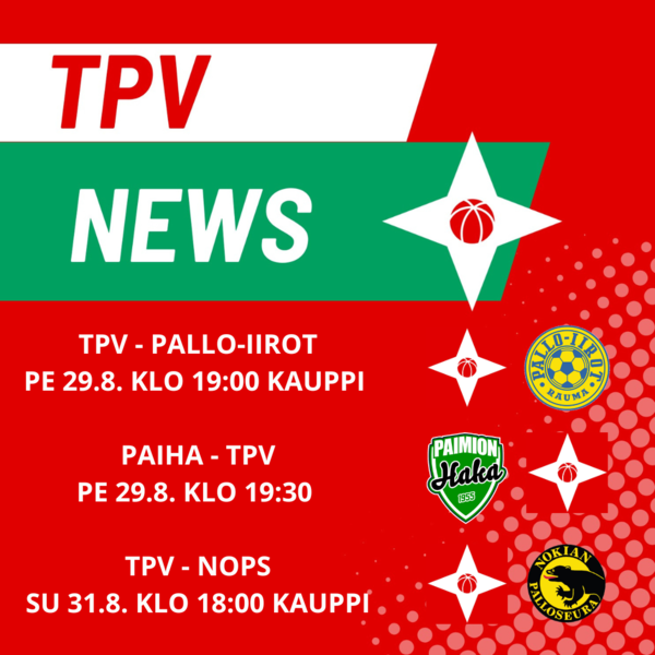TPV:n joukkueilla kiireinen viikonloppu