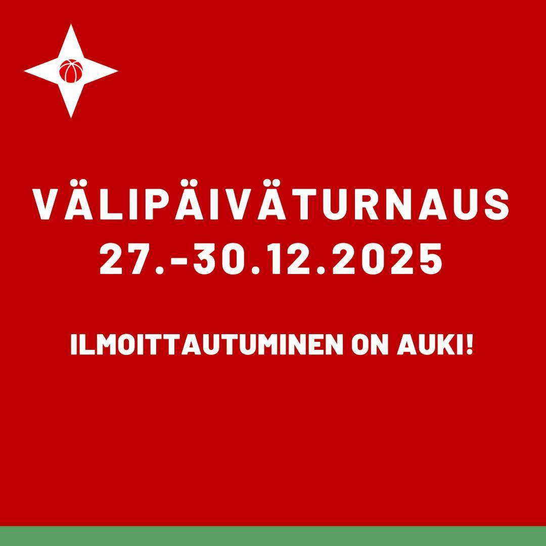 Välipäiväturnauksen 2025 ilmoittautuminen on avattu