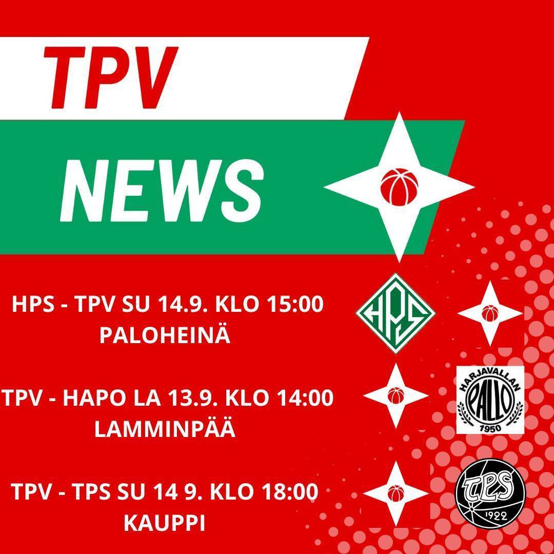 Viikonloppuna TPV taistelee monella rintamalla