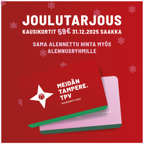 Joulutarjous miesten edustuksen kausikortista - vain 59€!