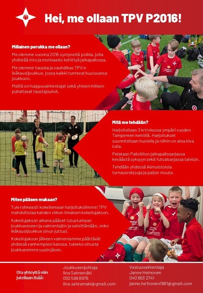 Etsimme uusia pelaajia - tuu rohkeasti tutustumaan!