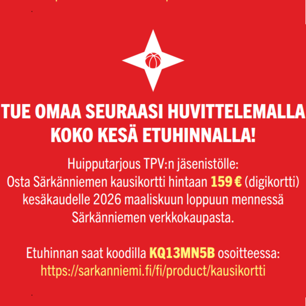 Osta Särkänniemen ranneke etuhintaan - tuet samalla TPV:tä!